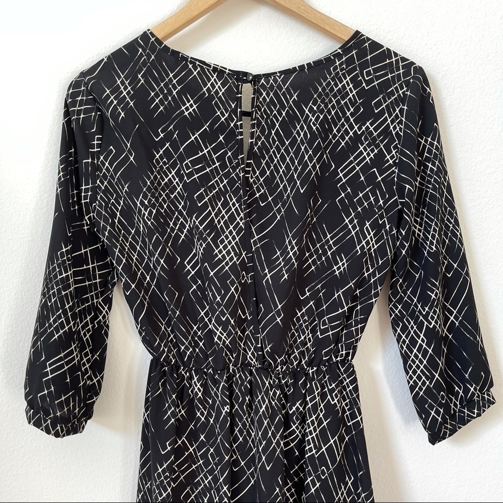 Lush Gigi Black White Skater Mini Dress Keyhole XS - Picture 11 of 13